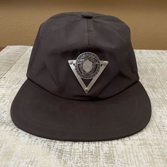 Versace Sport Chocolate Brown Medusa Logo Flat Bill Hat. Size Large. EUC! - Picture 2 of 9